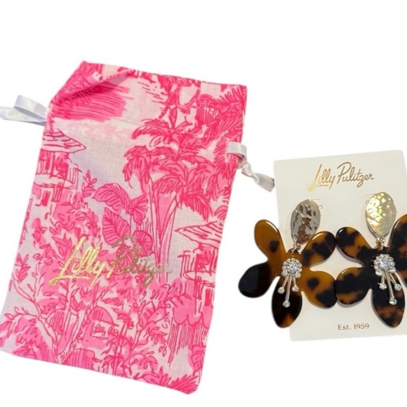 Lilly Pulitzer Tortoiseshell In A Flutter Earrings - Picture 5 of 6